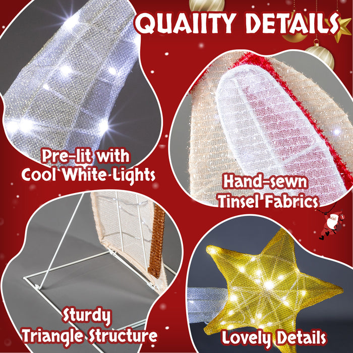 3.7FT Lighted 2D Nativity Scene Indoor Outdoor Christmas Decorations