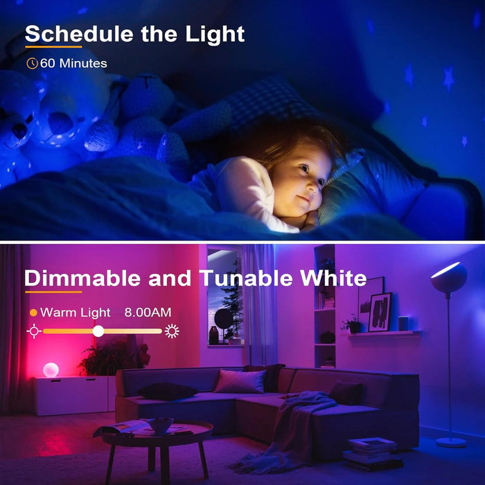 Smart WiFi GX53 Color Changing Light Bulbs Dimmable 700LM 7W - 4Pack