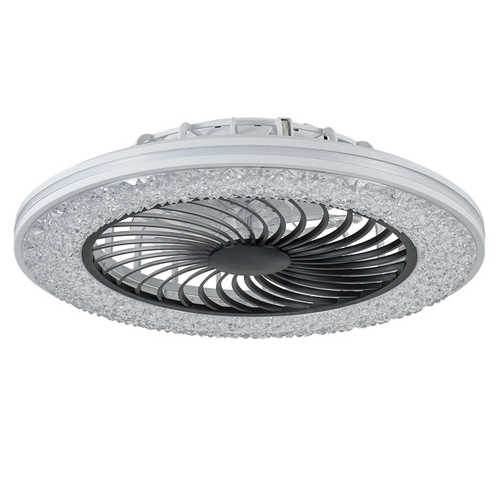 23" RGB Ceiling Fan with LED Light, 6-Speed Reversible, App/Remote Control