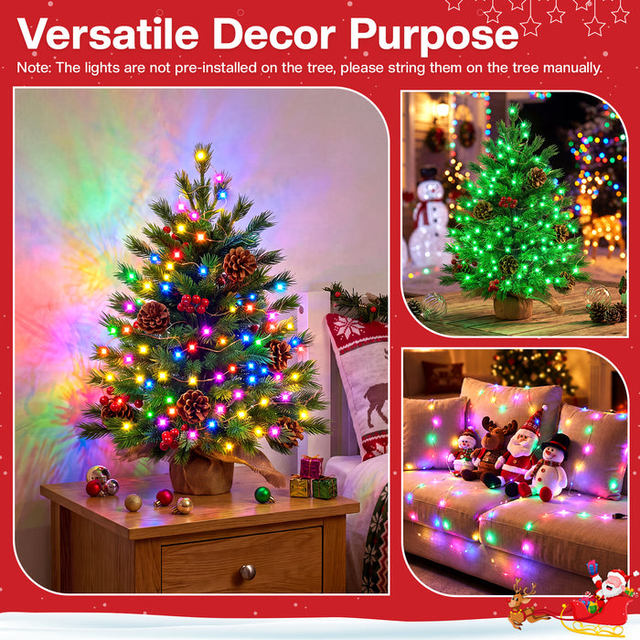 24in Desktop Mini Christmas Tree with Smart Fairy Lights RGB Hello Fairy App-controlled
