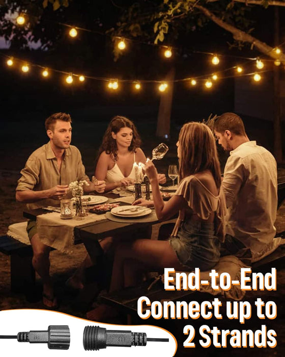 Outdoor Lights with 4 Dimmer Levels - 31Ft(25+6) 25 LED Globe Ambience Patio String Lights