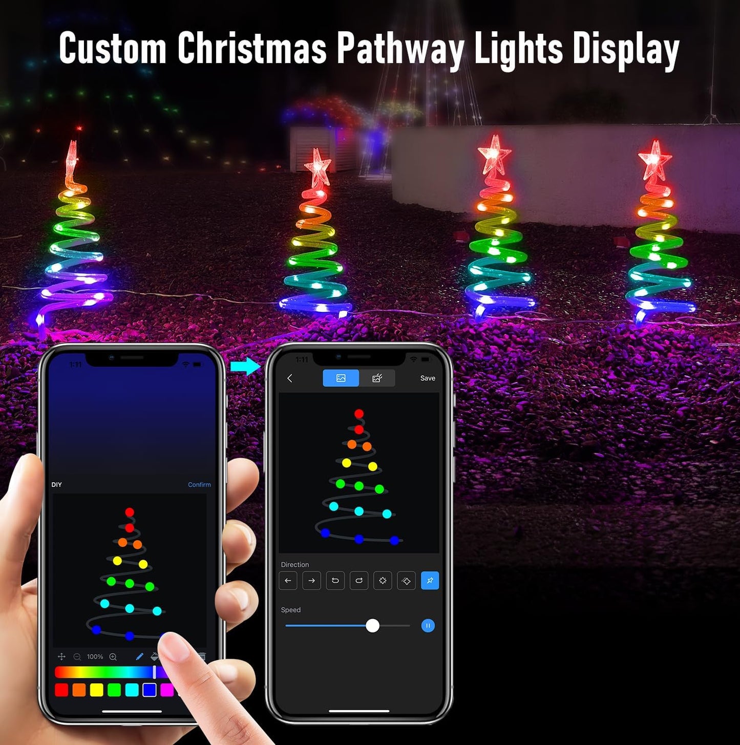 Smart Christmas Tree Path Finder Stake Lights