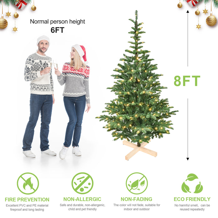 5/6/7/8FT Prelit Artificial Premium Douglas Fir Christmas Tree with Warm White Lights