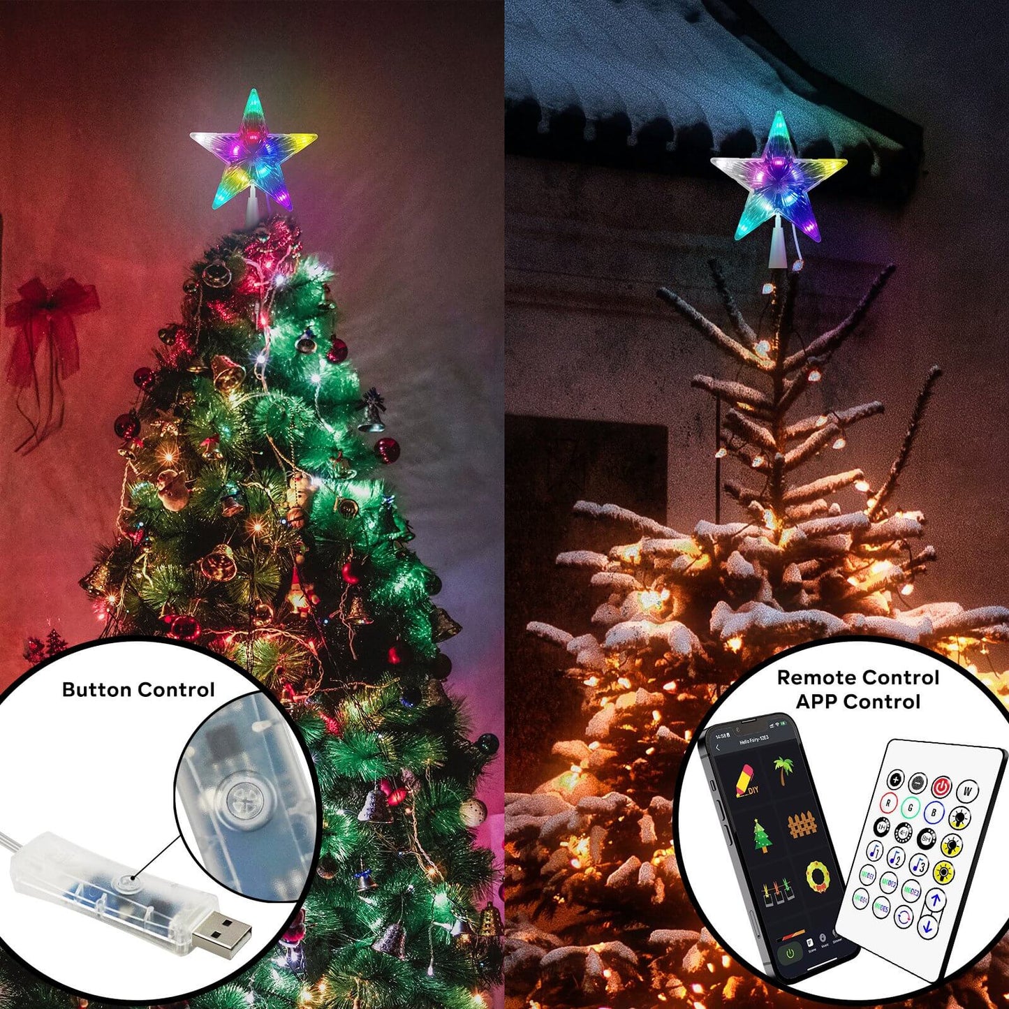 7" Christmas Star Tree Topper with Smart LED Lightings