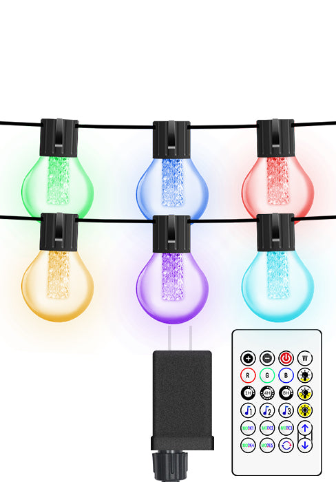 Solar String Lights App& Remote Control Patio Lights with RGB 53ft 25 LED