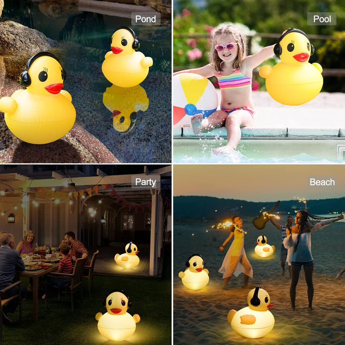 16 inch Glow Duck Pool Light Inflatable Solar Powered