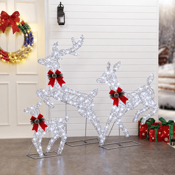 3D Pre-lit Christmas Reindeer Family Set with 200 Smart Programmable RGB LEDs App-controlled