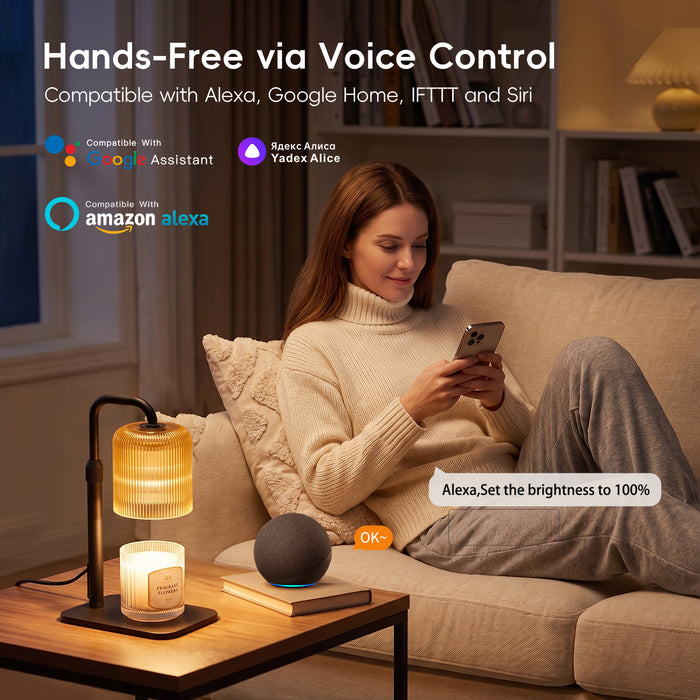 Smart WiFi Candle Warmer Lamp Flameless Wax Melter with Timer App and Voice Control