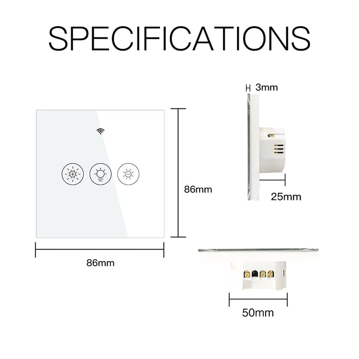 Smart Dimmer Switch with RF Remote Neutral Wire Required (1 Gang EU/UK Version)