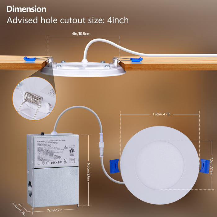 4.7 Inch LED Recessed Light Ultra-Thin Canless Wafer Light 6-Pack