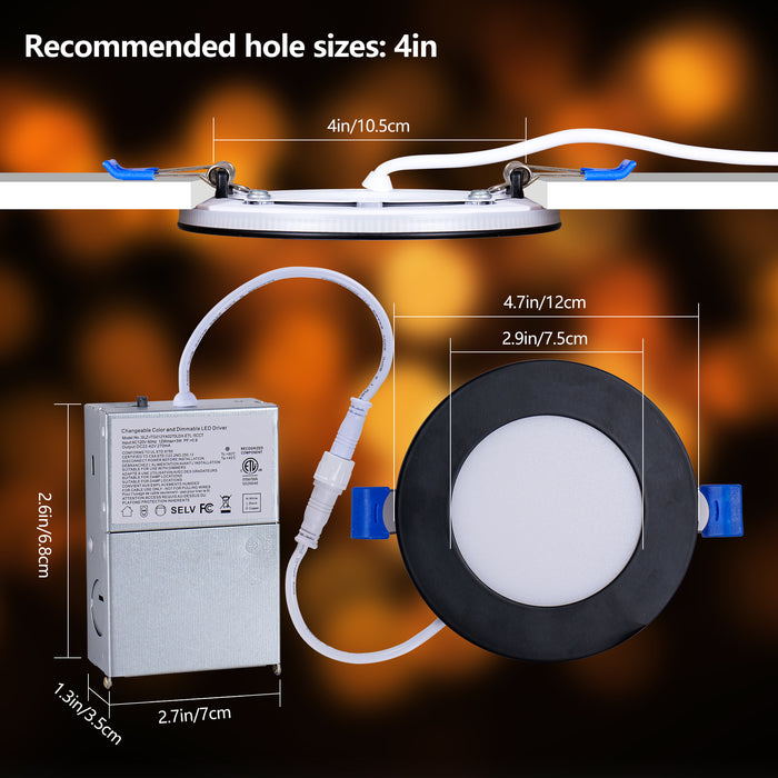4.7 Inch LED Recessed Light Ultra-Thin Canless Wafer Light 6-Pack