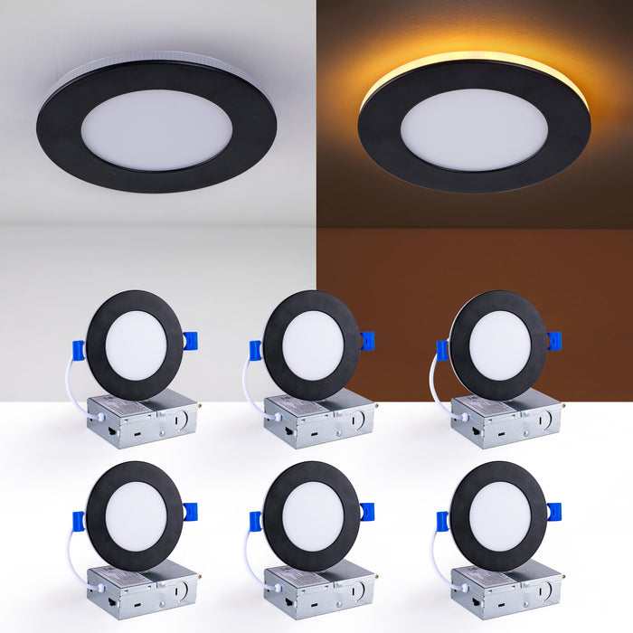 4.7 Inch LED Recessed Light Ultra-Thin Canless Wafer Light 6-Pack