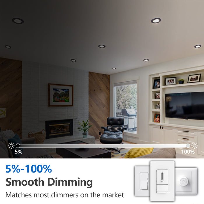 4.7 Inch LED Recessed Light Ultra-Thin Canless Wafer Light 6-Pack