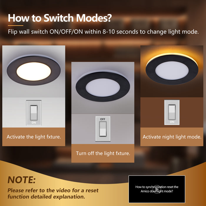 4.7 Inch LED Recessed Light Ultra-Thin Canless Wafer Light 6-Pack
