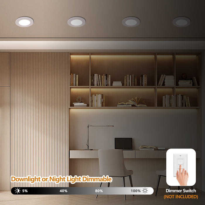 4.7 Inch LED Recessed Light Ultra-Thin Canless Wafer Light 6-Pack
