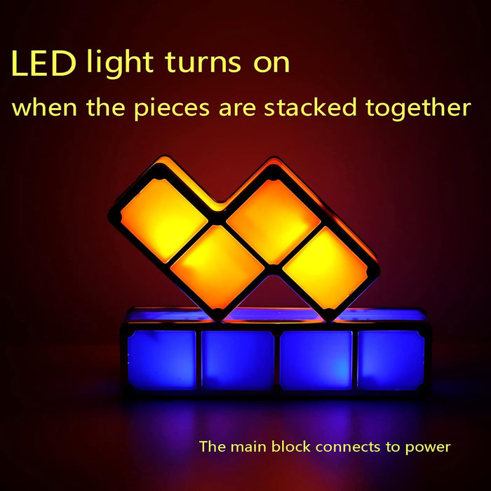 Stackable LED 7 Colors 3D Puzzles Night Light