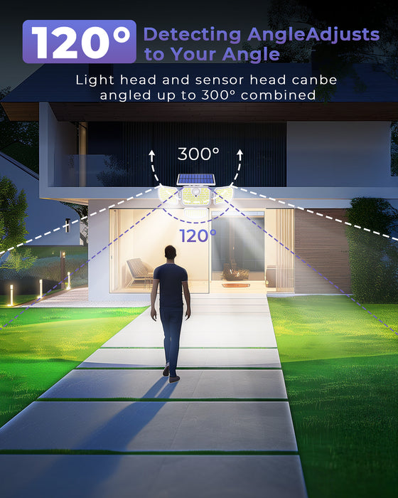 Solar Powered Outdoor Motion Sensor Lights - White