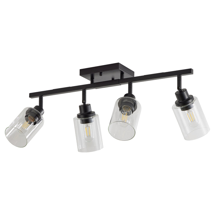 3/4/5/6 Modern Track Light Fixtures Ceiling Vanity Lights Rotatable Heads & Clear Glass Shade