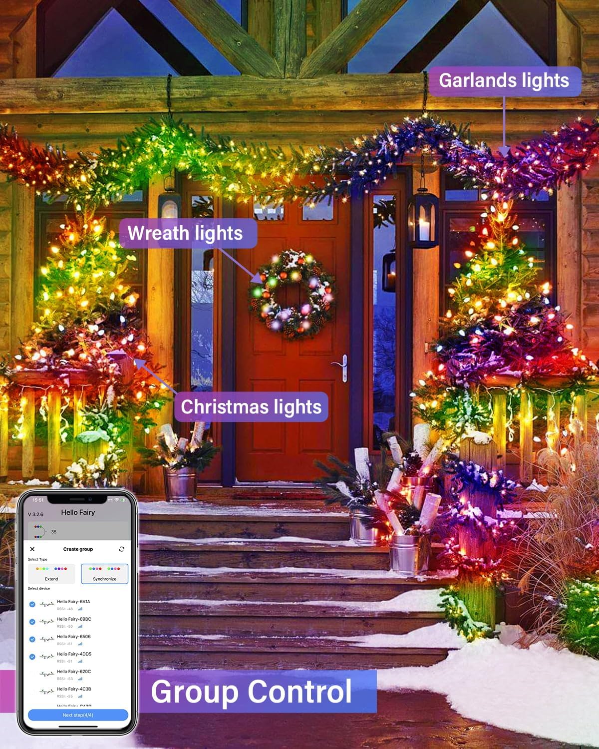Dynamic Smart Christmas Lights Outdoor RGB