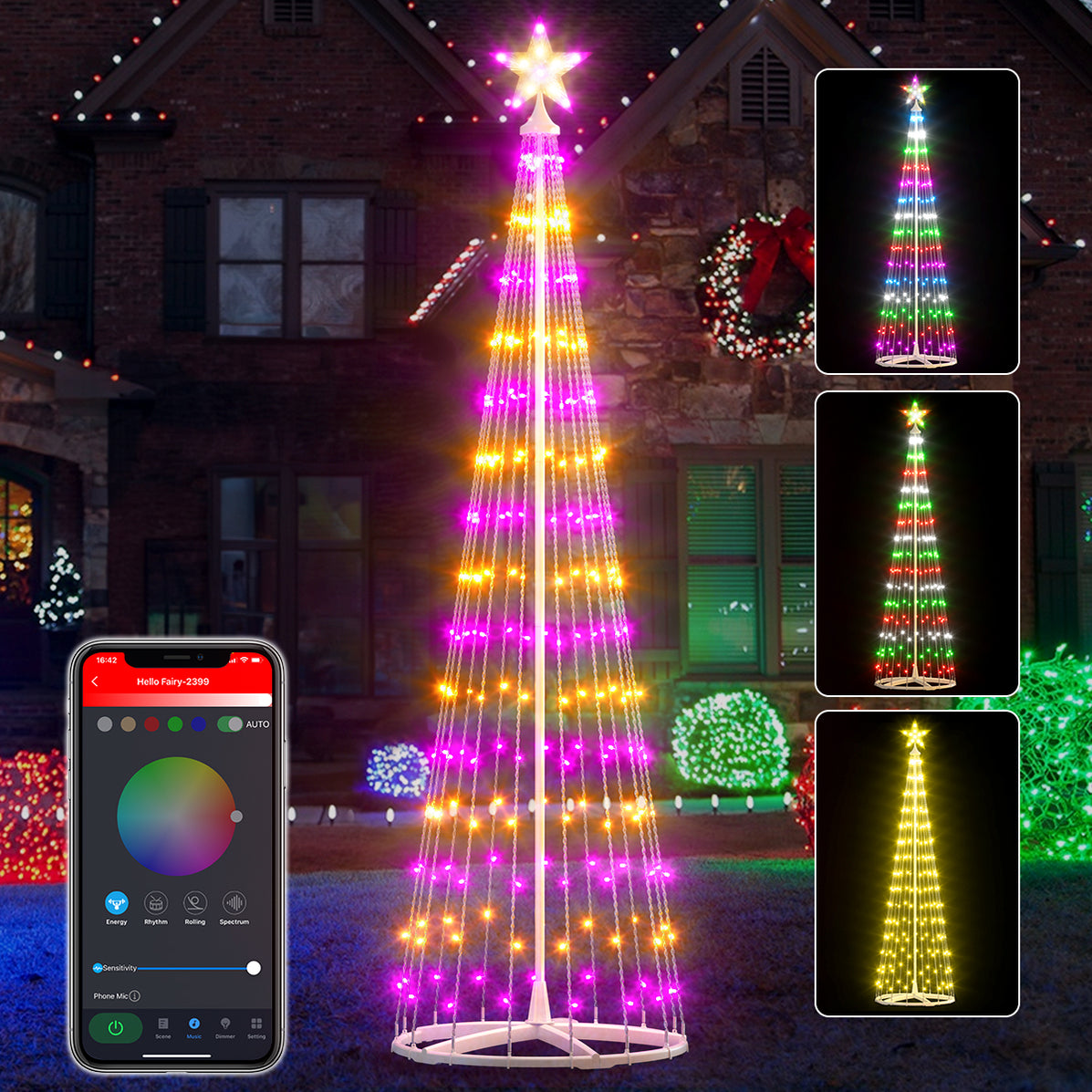 8-ft/9-ft Smart LED Christmas Cone Tree Lights — AvatarControls