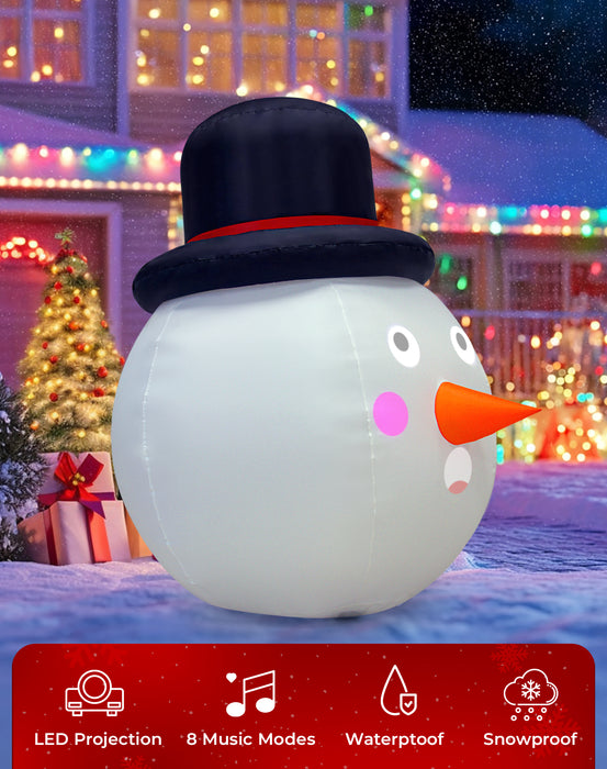 5-ft Christmas Inflatable Snowman Projector Emoji and Built-in Musical