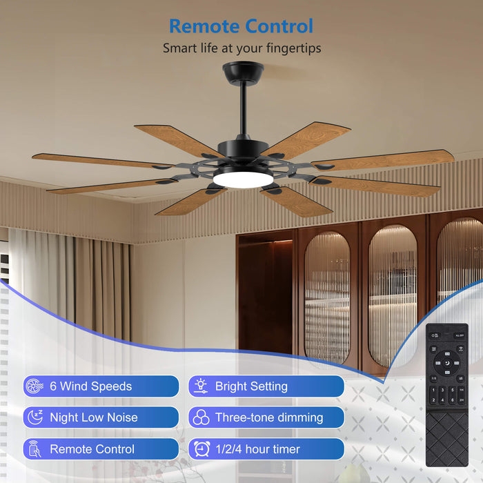 52/62/72 Inch Ceiling Fans with Lights and Remote Control