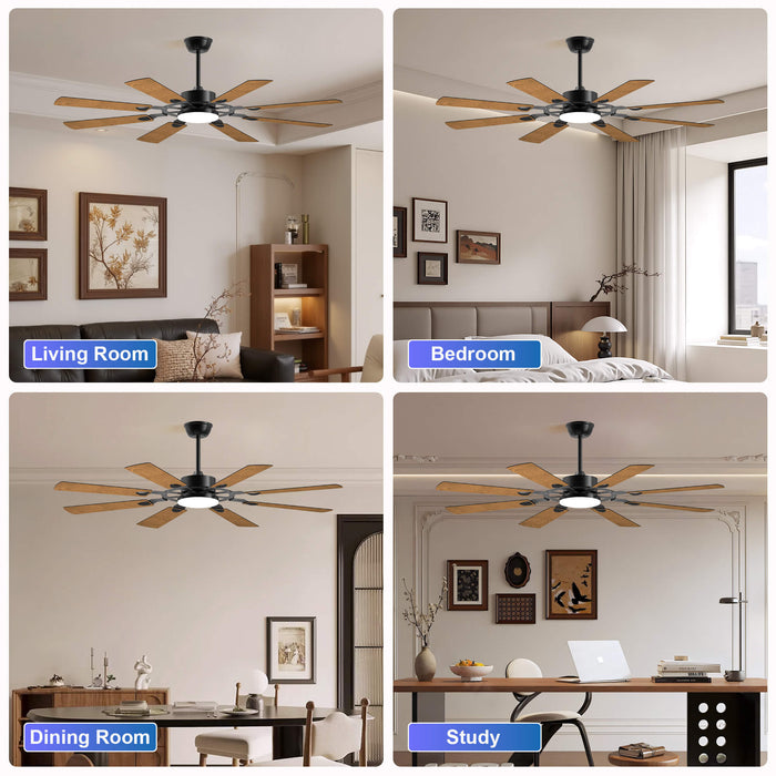 52/62/72 Inch Ceiling Fans with Lights and Remote Control