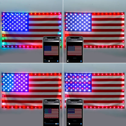 American Flag 3x5 FT with Smart String Lights