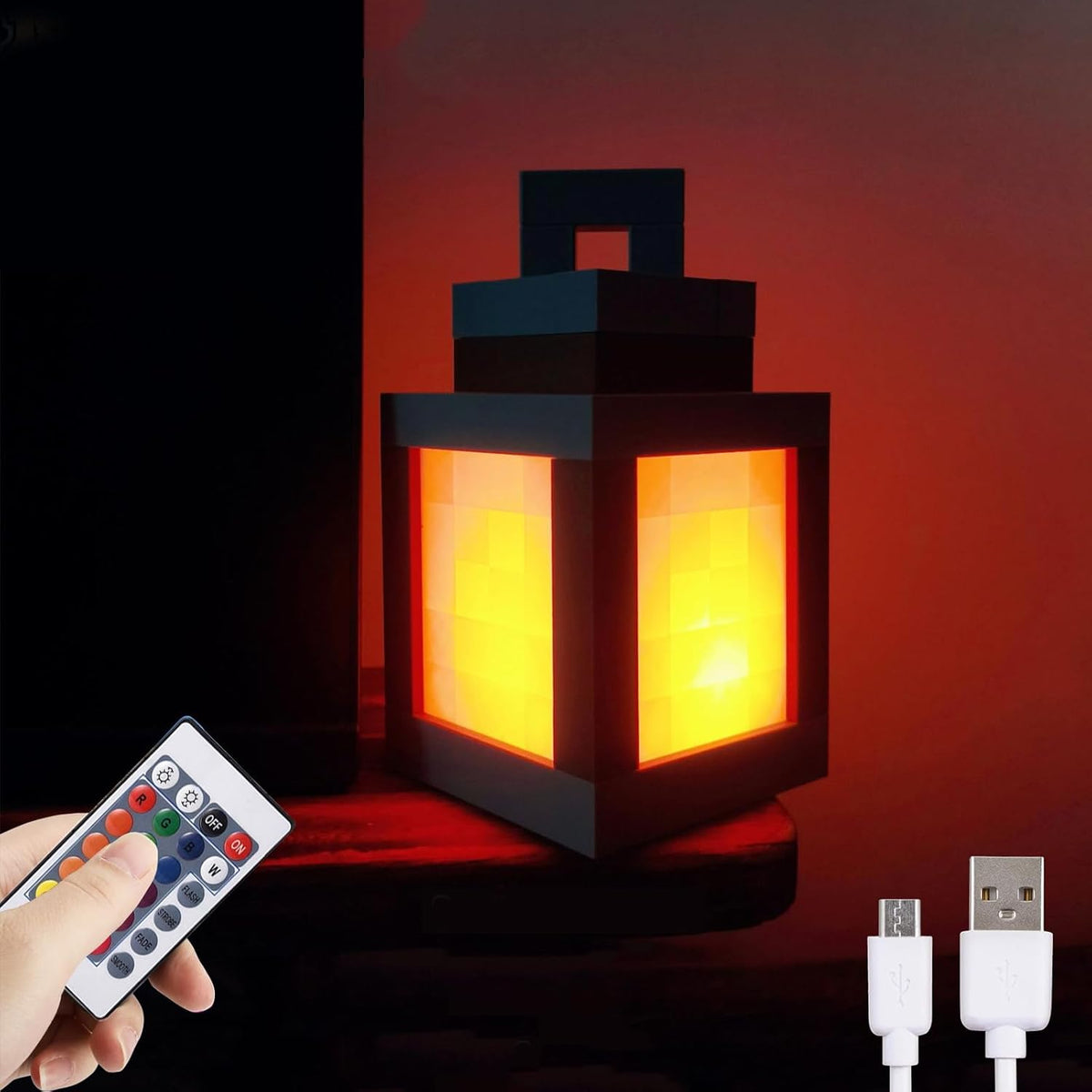 E.T ナイトライト Pixel Lantern Night Light -16-Color Led Wall Mood Night Light W