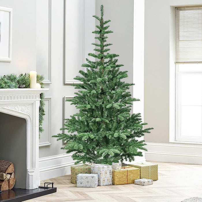 5/6/7/8FT Prelit Artificial Premium Douglas Fir Christmas Tree with Warm White Lights