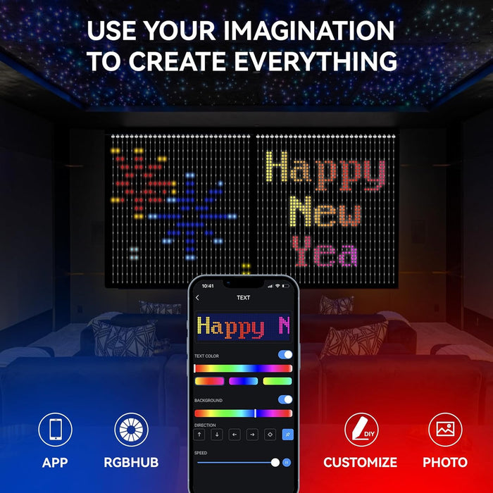 Smart Curtain Lights String with 540 RGB LEDs DIY Your Effects