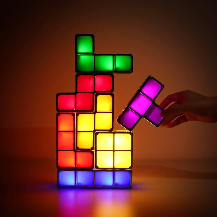 Stackable LED 7 Colors 3D Puzzles Night Light