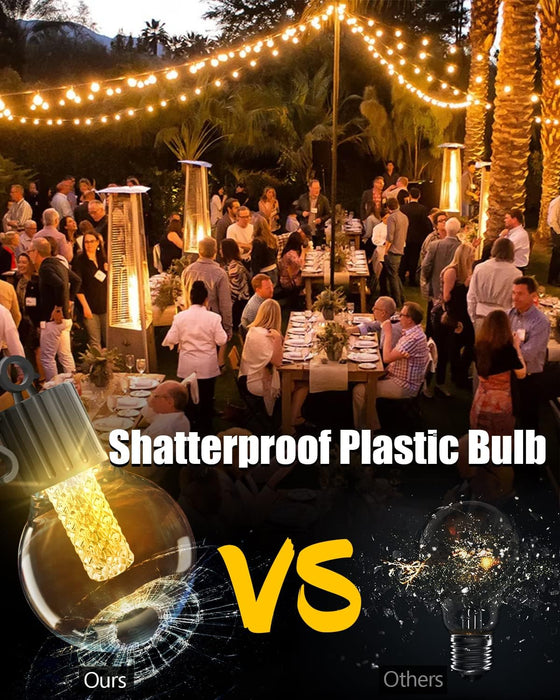 Solar String Lights for Outside 25ft Warm Cool Tunable Solar LED Outdoor Lights