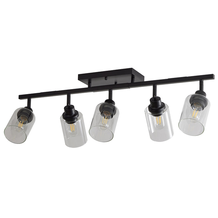 3/4/5/6 Modern Track Light Fixtures Ceiling Vanity Lights Rotatable Heads & Clear Glass Shade