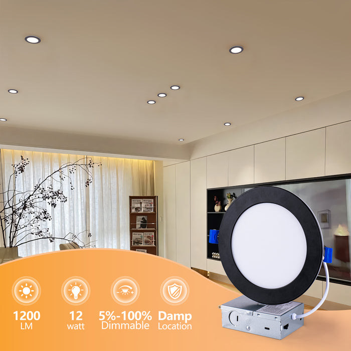 6.7 Inch LED Recessed Light Ultra-Thin Canless Wafer Light 6-Pack