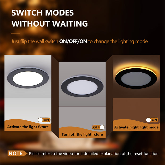 6.7 Inch LED Recessed Light Ultra-Thin Canless Wafer Light 6-Pack