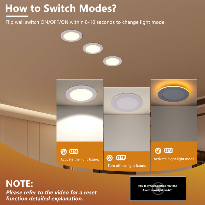 6.7 Inch LED Recessed Light Ultra-Thin Canless Wafer Light 6-Pack
