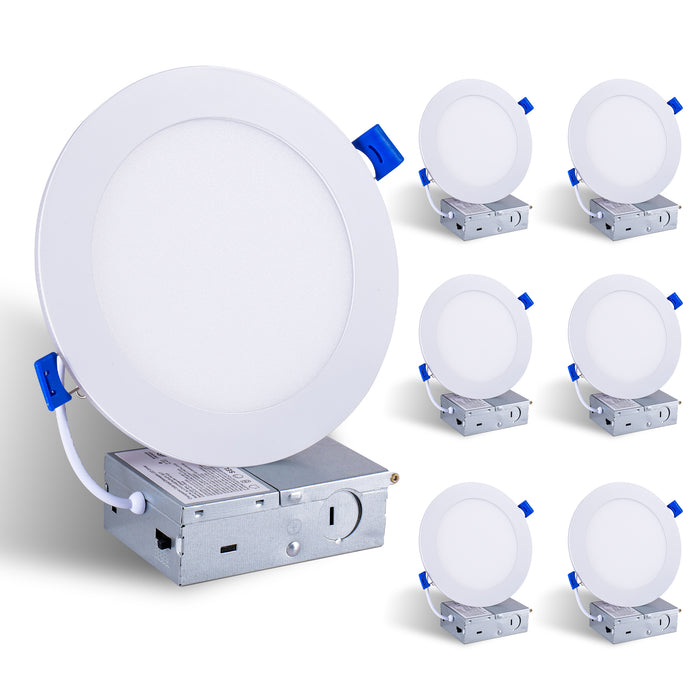 6.7 Inch LED Recessed Light Ultra-Thin Canless Wafer Light 6-Pack