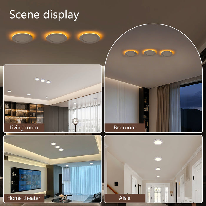 6.7 Inch LED Recessed Light Ultra-Thin Canless Wafer Light 6-Pack