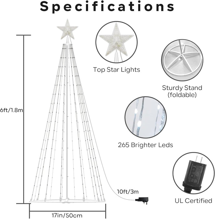 Smart LED Christmas Cone Tree Lights 6FT/8FT (2025 New)