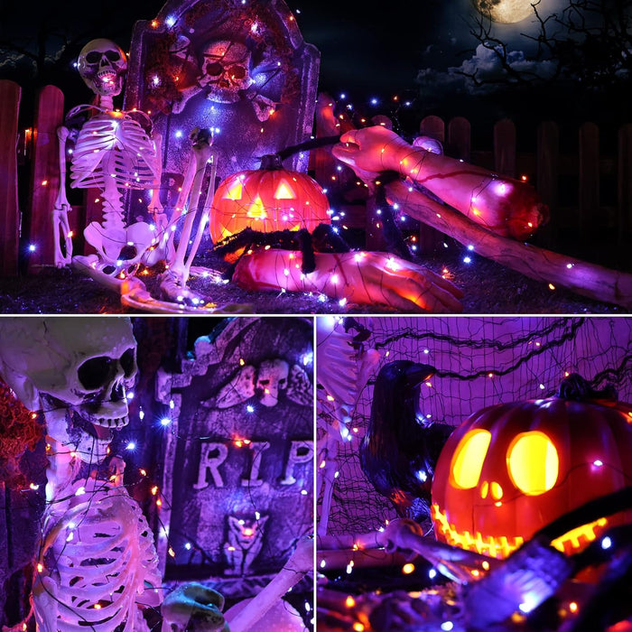 LED Solar Halloween Fairy Lights Outside Spooky Decorations