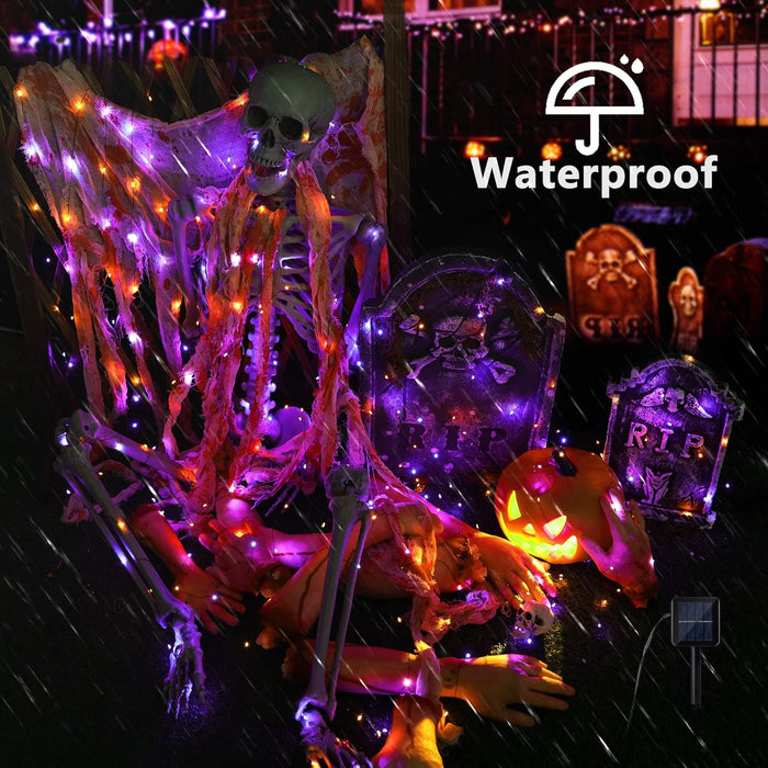 LED Solar Halloween Fairy Lights Outside Spooky Decorations