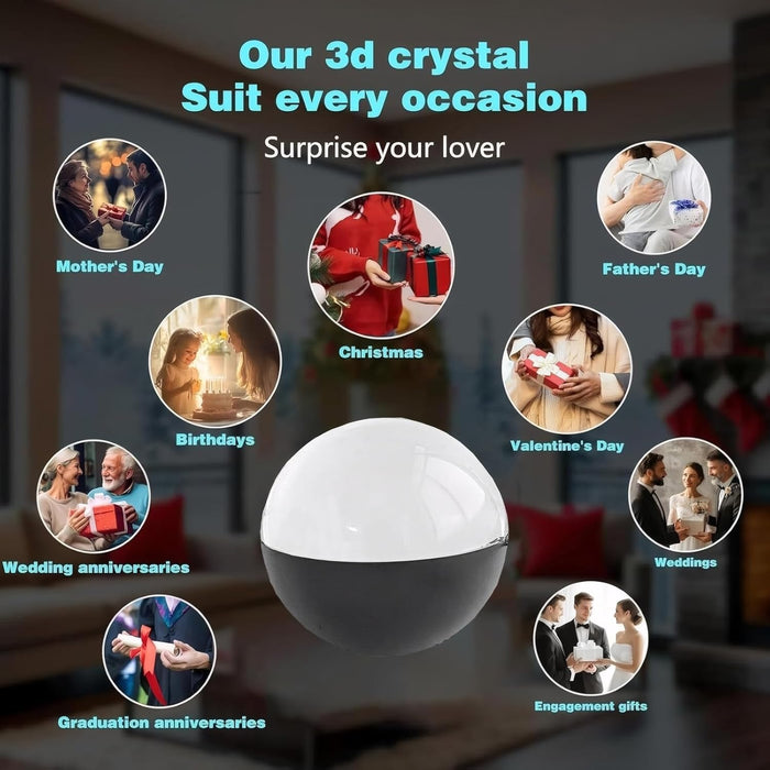 Crystal Ball Digital Photo Album-DIY Video Player 3D Ultrasound Crystal Ball