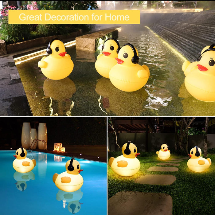 16 inch Glow Duck Pool Light Inflatable Solar Powered