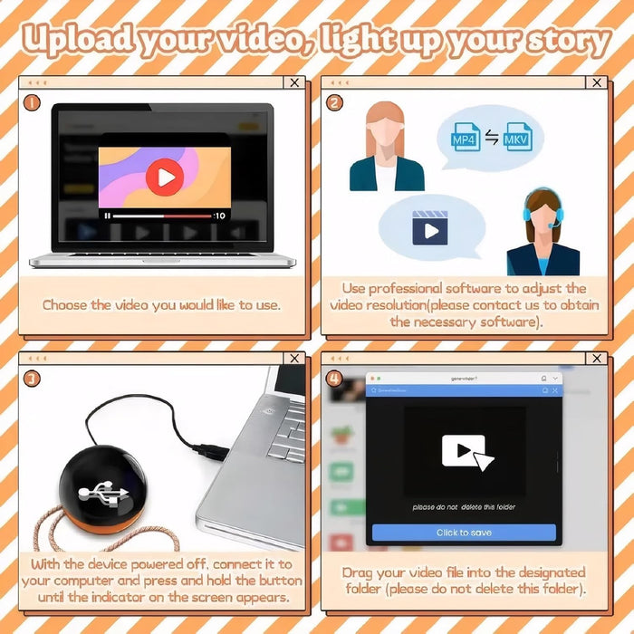 Crystal Ball Digital Photo Album-DIY Video Player 3D Ultrasound Crystal Ball