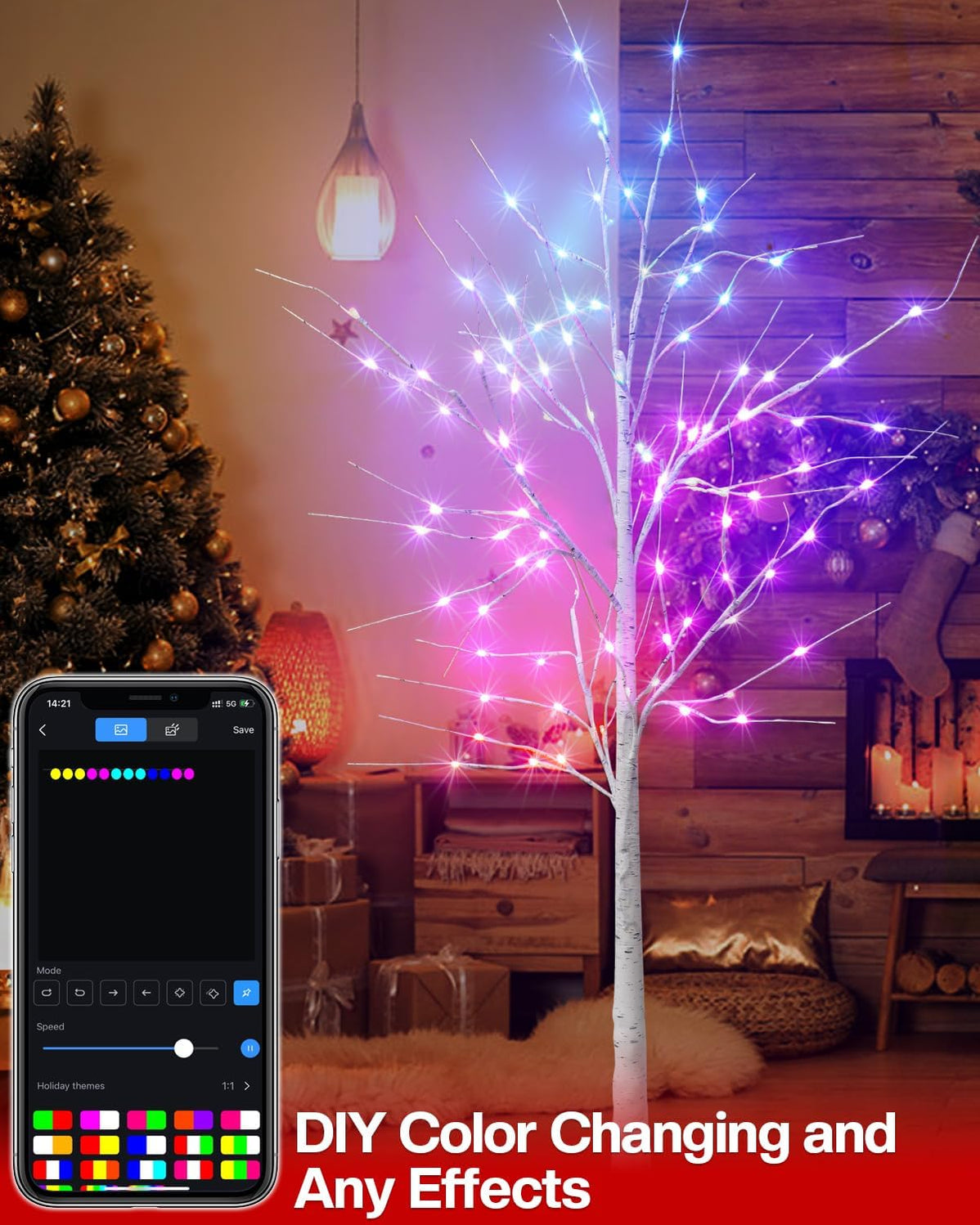 AvatarControls Smart Lighted Birch Tree and Cherry Tree for Christmas ...