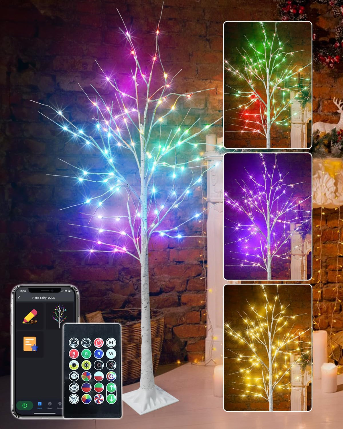 AvatarControls Smart Lighted Birch Tree and Cherry Tree for Christmas ...