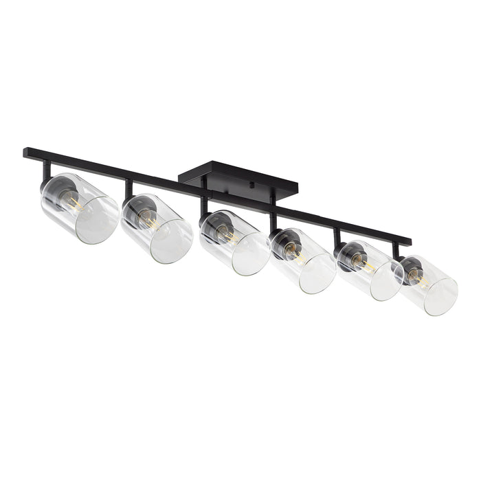 3/4/5/6 Modern Track Light Fixtures Ceiling Vanity Lights Rotatable Heads & Clear Glass Shade