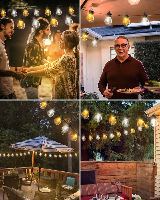 Solar String Lights for Outside 25ft Warm Cool Tunable Solar LED Outdoor Lights