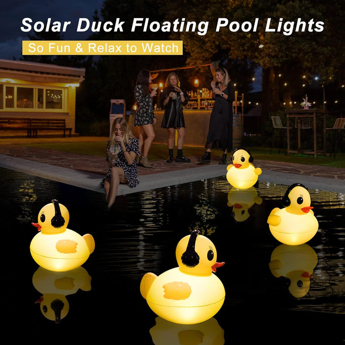 16 inch Glow Duck Pool Light Inflatable Solar Powered
